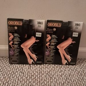 NEW Oroblu Tights Women's Large L Black 70 Graduated Compression Aromatherapy